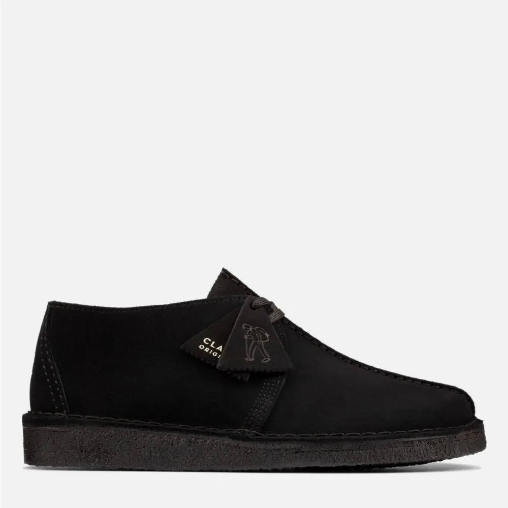 Men's Clarks Desert Trek Originals Vintage Suede Black Sz 8